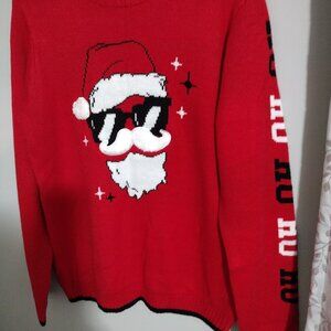 Holiday Time Santa Claus Red Ugly Christmas Sweater Boys Girls  XXL( 18)New